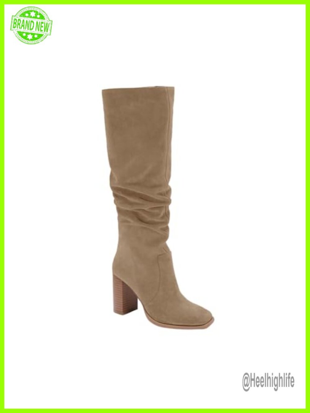 Juliet Holy Womens Knee High Boots Chunky High Heel Square Toe Side Zipper Wide